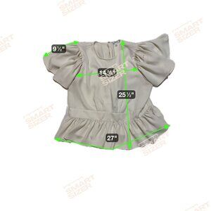 Elegant Ivory Ruffle Blouse With Puff Sleeves - Womens Size 14 - Lightweight & F